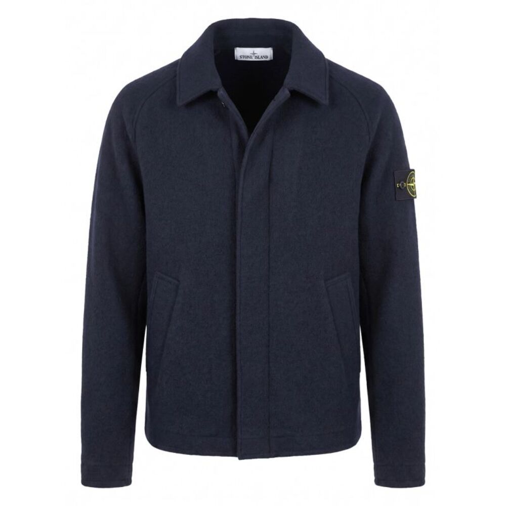 Stone Island Men Felted Rws Wool Cardigan